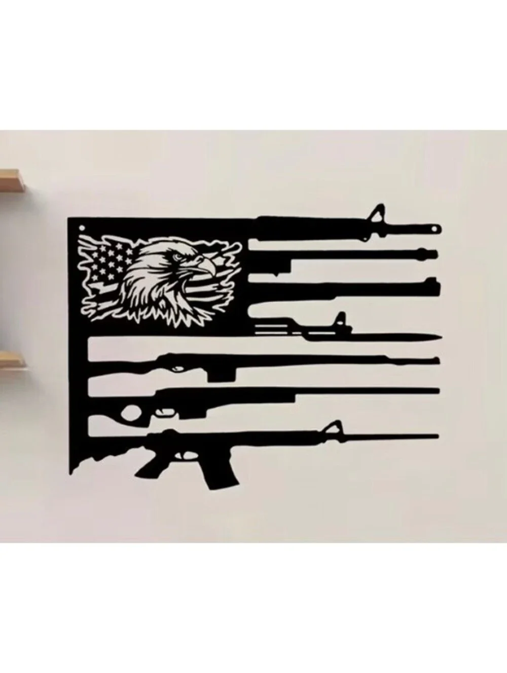 Patriotic American Metal Gun Flag  that makes a statement 12x9”